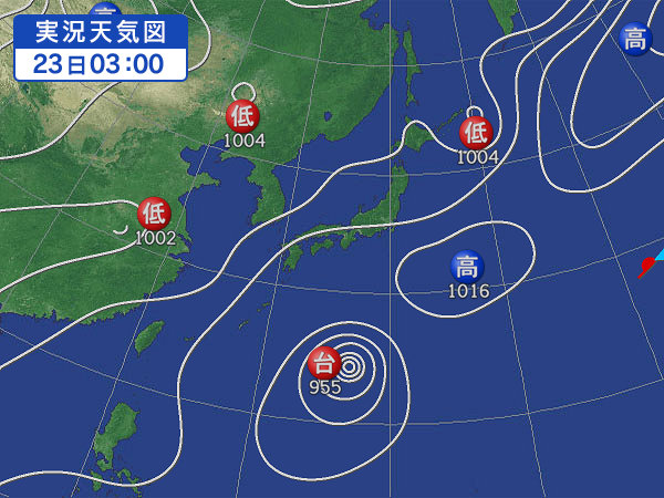 天気図・台風情報＆お知らせ！