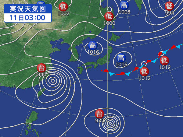 天気図・台風情報＆お知らせ！