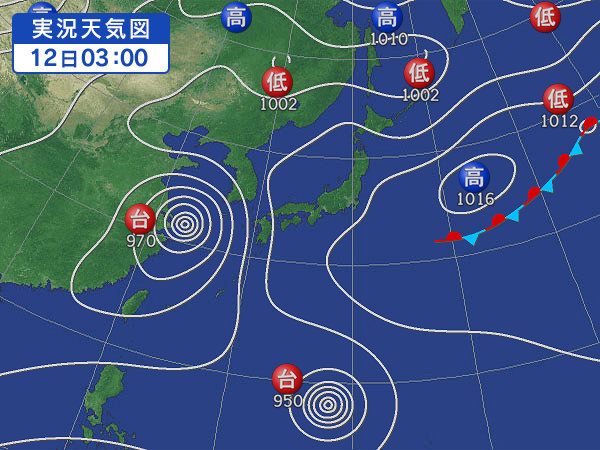 天気図・台風情報＆お知らせ！