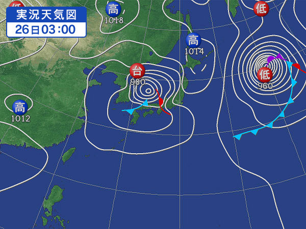 天気図・台風情報＆お知らせ！