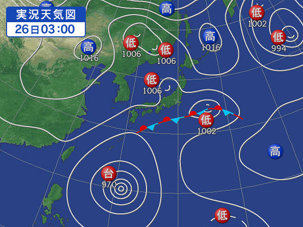 天気図・台風情報＆お知らせ！