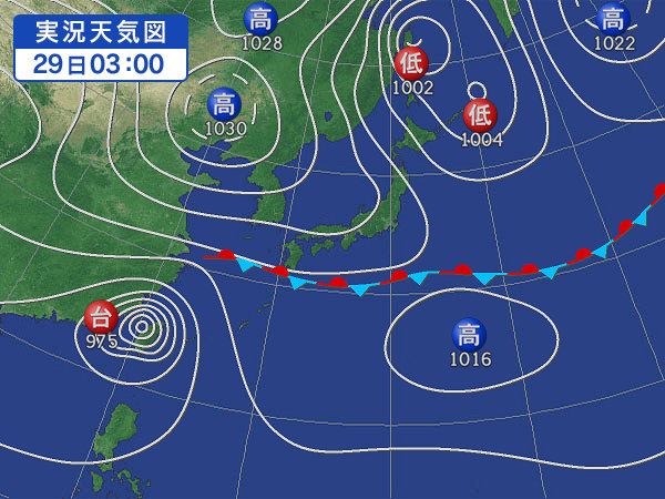 天気図・台風情報＆お知らせ！