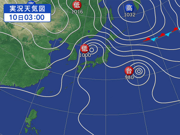 天気図・台風情報＆お知らせ！