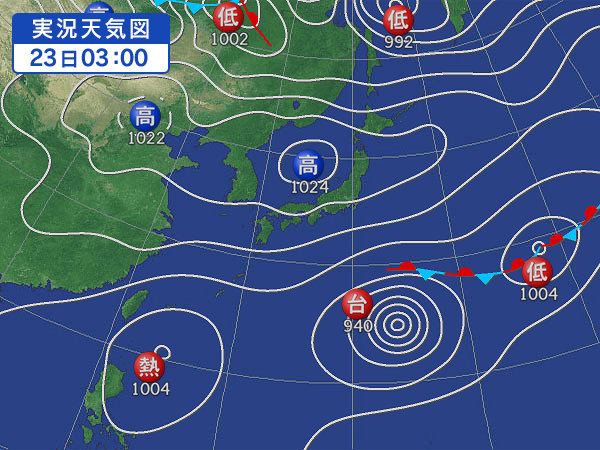 天気図・台風情報＆お知らせ！