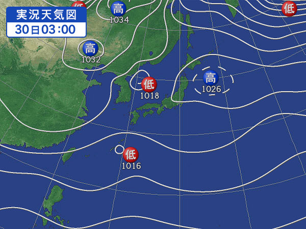 天気図・台風情報＆お知らせ！