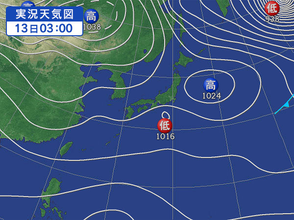 天気図・台風情報＆お知らせ！