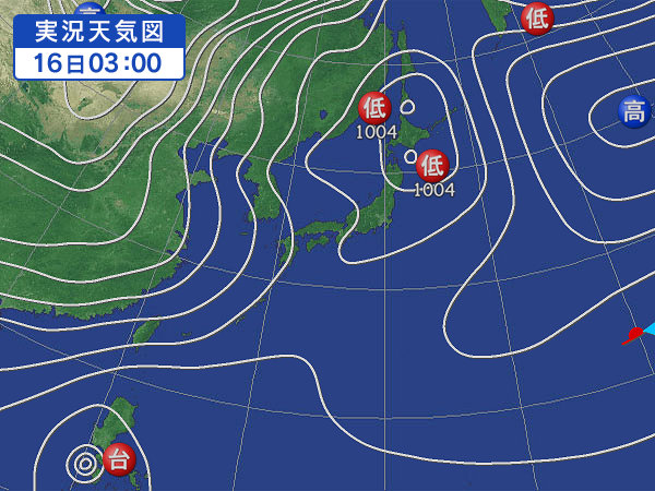 天気図・台風情報＆お知らせ！