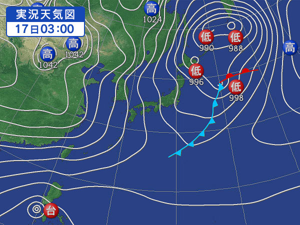 天気図・台風情報＆お知らせ！
