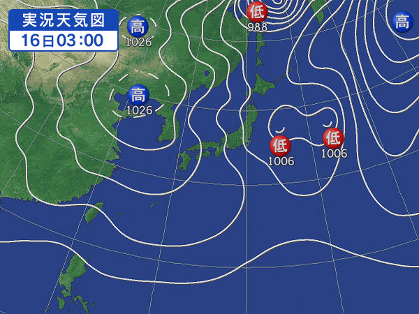 天気図・台風情報＆お知らせ！