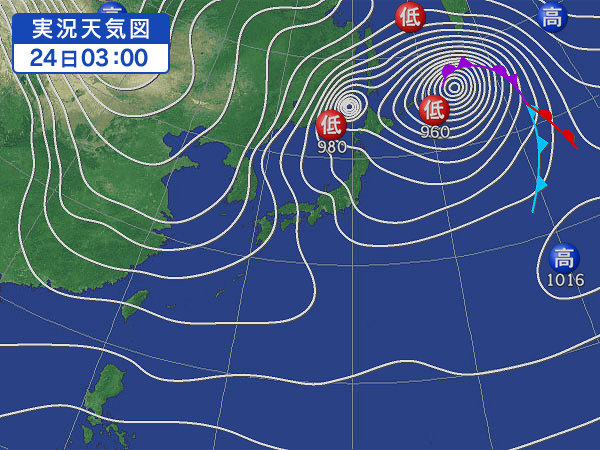 天気図・台風情報＆お知らせ！