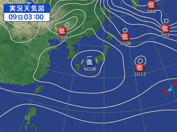 天気図・台風情報＆お知らせ！