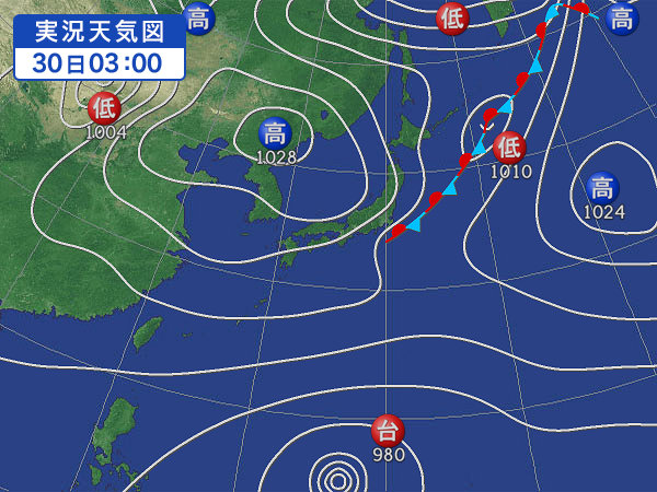 天気図・台風情報＆お知らせ！