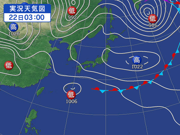 天気図・台風情報＆お知らせ！