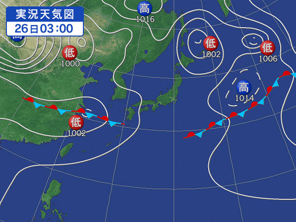 天気図・台風情報＆お知らせ！