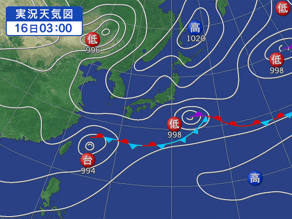 天気図・台風情報＆お知らせ！