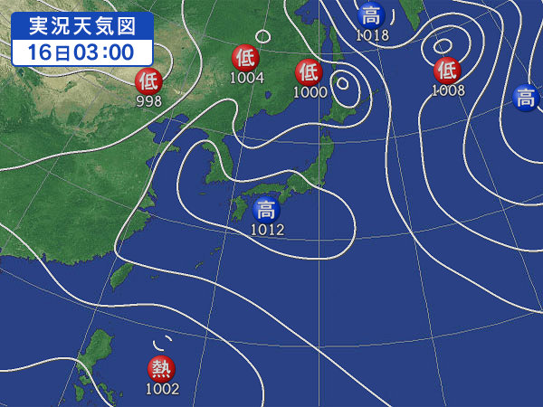 天気図・台風情報＆お知らせ！