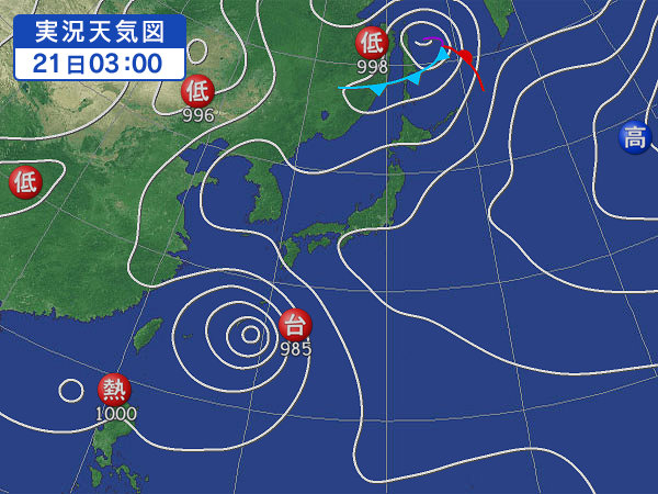 天気図・台風情報＆お知らせ！