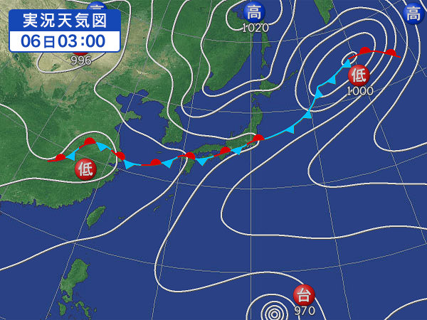 天気図・台風情報＆お知らせ！