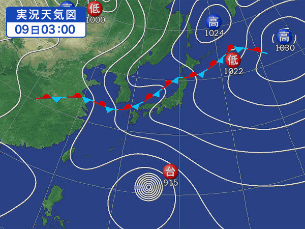 天気図・台風情報＆お知らせ！