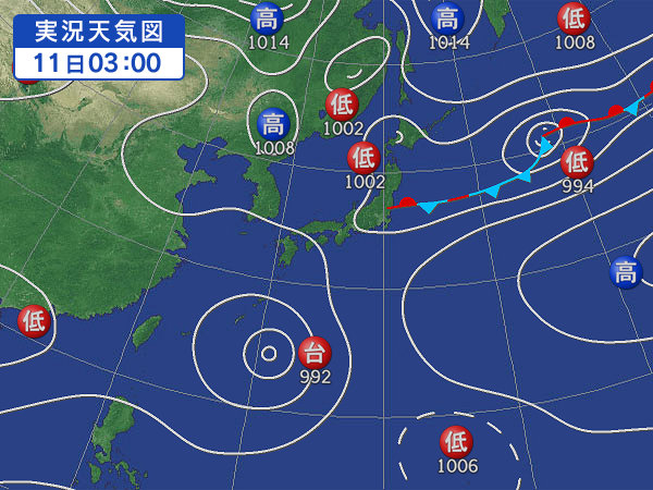 天気図・台風情報＆お知らせ！