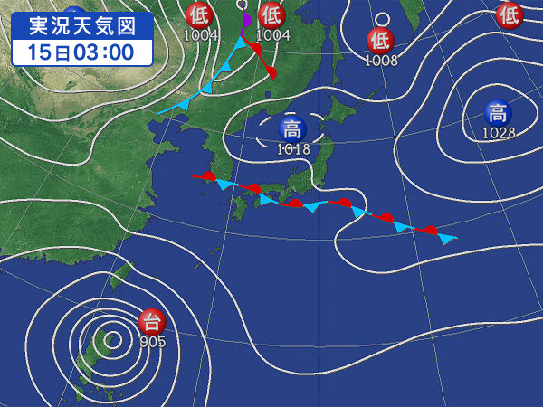 天気図・台風情報＆お知らせ！