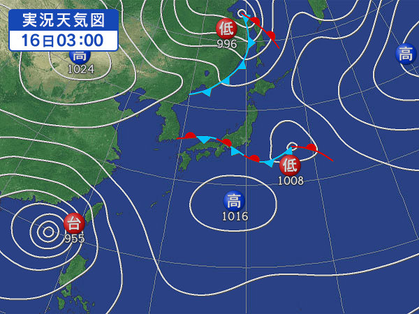 天気図・台風情報＆お知らせ！