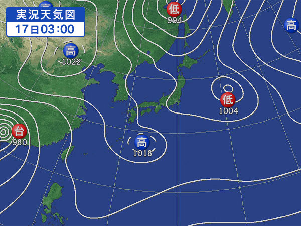 天気図・台風情報＆お知らせ！