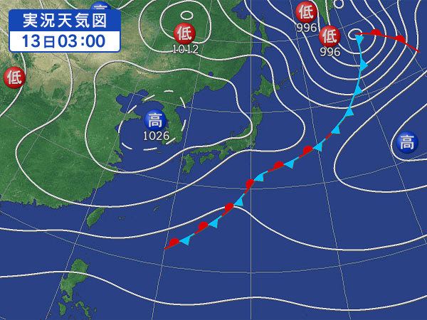 天気図・台風情報＆お知らせ！