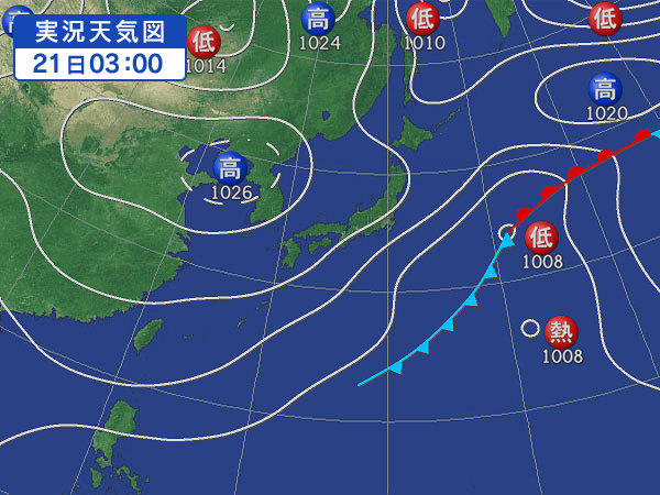 天気図・台風情報＆お知らせ！