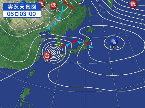 天気図・台風情報＆お知らせ！