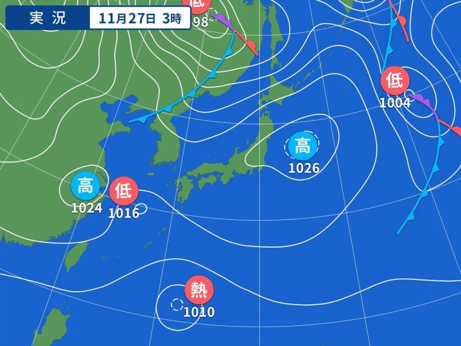 天気図・台風情報＆お知らせ！
