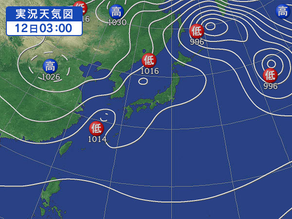 天気図・台風情報＆お知らせ！